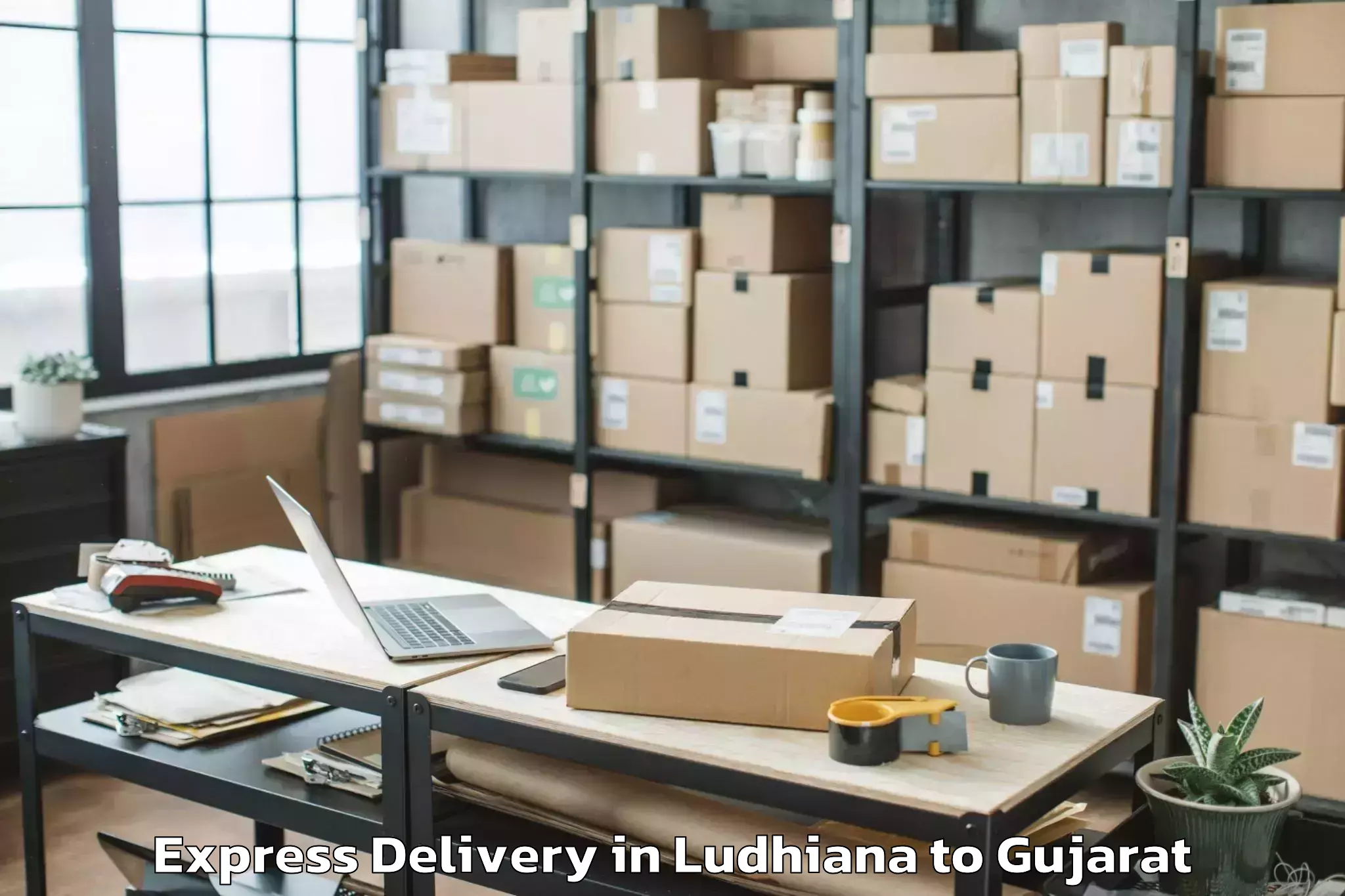 Top Ludhiana to Santrampur Express Delivery Available